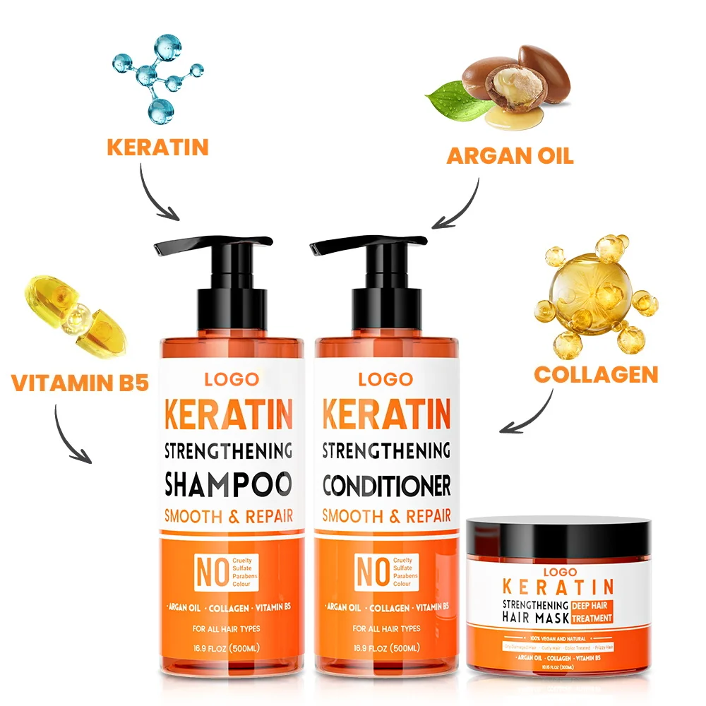 keratin shampoo and conditione with keratin hair mask